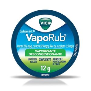 Descongestionante Vick Vaporub 28,2Mg/G + 52,6Mg/G + 13,3Mg/G Com 12G