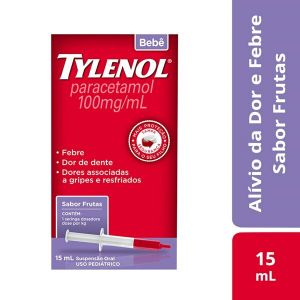 Tylenol Suspensão Oral 100Mg/mL Caixa Com 1 Frasco Com 15mL De Suspensão De Uso Oral + Seringa Dosadora