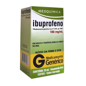 Ibuprofeno Gotas Medquímica 100Mg/mL Caixa Com 1 Frasco Gotejador Com 20mL De Suspensão De Uso Oral - Medquimica (Genérico)