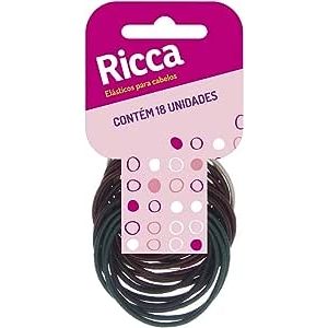Elástico De Cabelo Ricca Com Metal, Basic, 18 Unidades