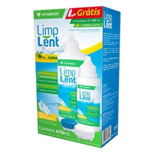 Solução Para Lentes Limp Lent 350mL + Grátis, 120mL + Estojo