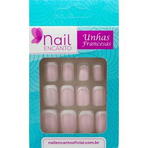 Unhas Postiça Nail Encanto Francesas Rosa Un