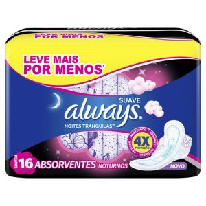 Absorvente com Abas Always Proteção Total Pink Noturno Leve16 Pague14