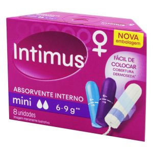 Intimus Absorvente Interno Mini Mais Fino Sistema Gire E Abre 8 Unidades