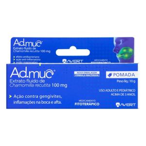 Ad-Muc 100mg Caixa com 1 Bisnaga com 10G de Pomada de Uso Bucal
