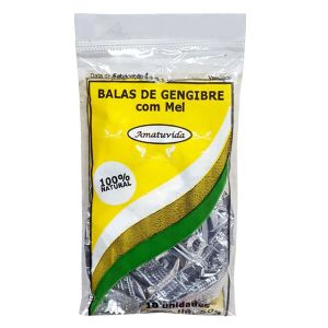 Bala de Gengibre Amatuvida Mel 10 Unidades 50G