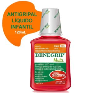 Benegrip Multi 13,30mg + 0,33mg + 0,13mg Caixa com 1 Frasco com 240mL de Solução de Uso Oral
