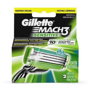 Carga para Aparelho de Barbear Gillette Mach3 Sensitive 2 Unidades
