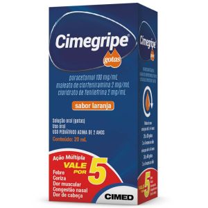 Cimegripe Bebê e Criança 100mg/mL + 2mg/mL + 2mg/mL Frasco Gotejador com 20mL de Solução de Uso Oral