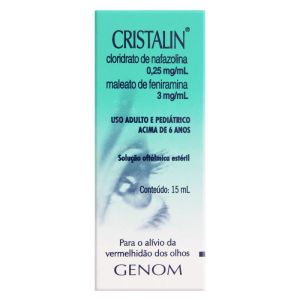 Cristalin 0,25Mg/mL + 3Mg/mL Caixa Com 1 Frasco Gotejador Com 15mL De Solução De Uso Oftálmico