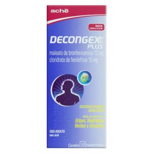 Decongex Plus 12Mg + 15Mg Caixa Com 12 Comprimidos Revestidos De Liberação Prolongada