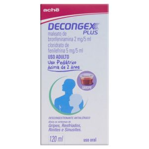 Decongex Plus 0,4Mg + 1Mg Caixa Com 1 Frasco Com 120mL De Xarope + Copo Medidor