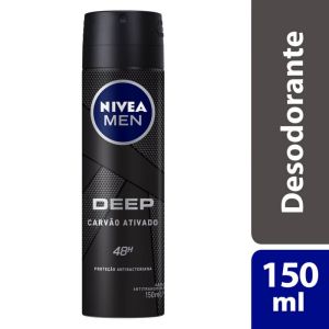 Desodorante Aerosol Antitranspirante Nivea Men Deep Original Carvão Ativado Com 150mL