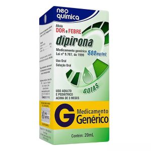 Dipirona Gotas 500Mg/mL Caixa Com 1 Frasco Com 20mL De Solução De Uso Oral - Neo Quimica (Genérico)