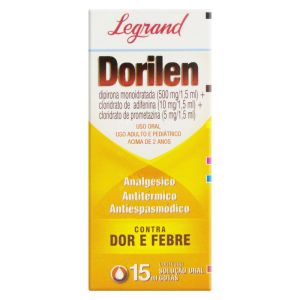 Dorilen 500Mg + 10Mg + 5Mg1,5mL Caixa Com 1 Frasco Gotejador Com 15mL De Solução De Uso Oral