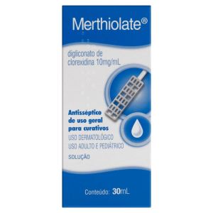 Merthiolate 10Mg/mL Caixa Com 1 Frasco Com 30mL De Solução Aquosa De Uso Dermatológico