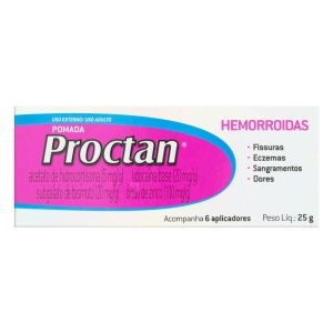 Proctan 5Mg + 20Mg + 20Mg + 100Mg Caixa Com 1 Bisnaga Com 25G De Pomada De Uso Retal