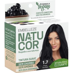 Tintura Naturalmente Elegante 1.7 Kit Natucor Preto Azulado