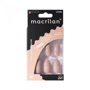 Unhas Postiças Macrilan Com 24 Un Stileto Nude